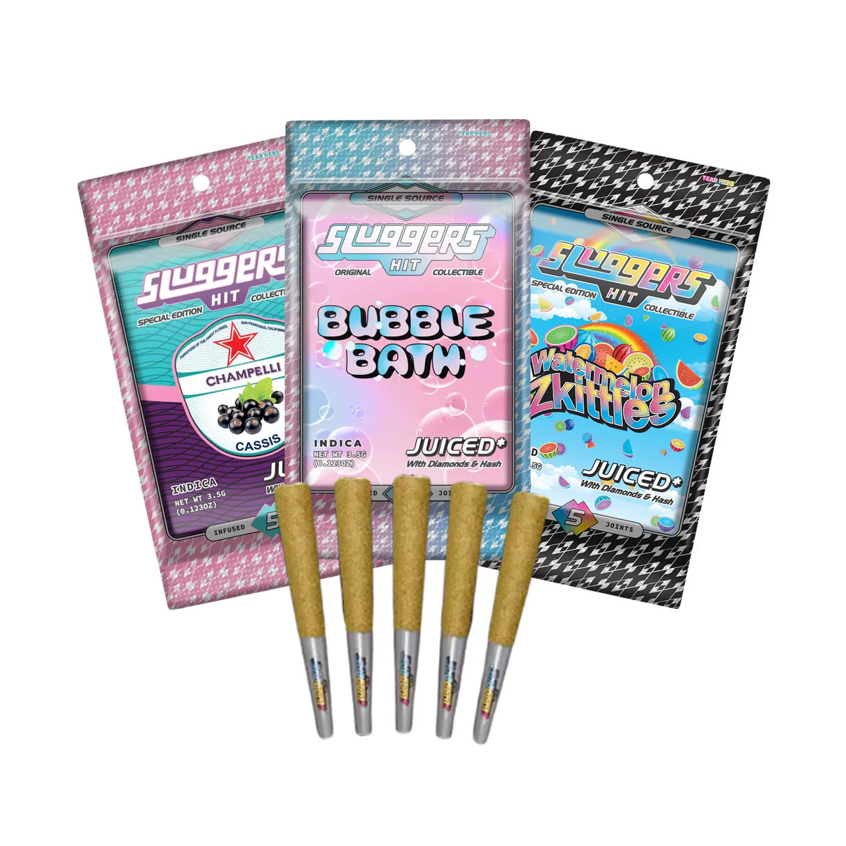 Sluggers Hit “Juiced” THC-A 3.5g Pre Rolls - 5 pcs